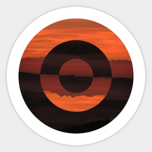 Abstract Circle Red Landscape Sticker
